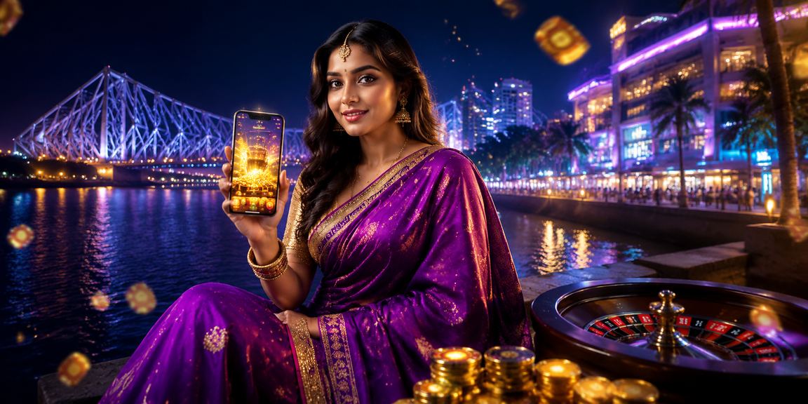 Player enjoying Aviator game on a casino app with blue and gold theme in Kolkata